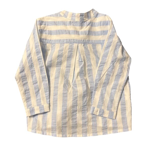Baby Striped Long-Sleeve Shirt 12 Months Petit Indi Cotton Blend Blue White NWT - Picture 4 of 4